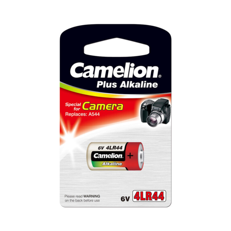 Батарейка Camelion 6V (4LR44-BP1C), Photo Plus Alkaline, 150 mAh, 1 шт., Блистер