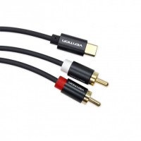 Кабель TypeC M - 2RCA M "Vention" BGDBD, 0.5м, чёрный