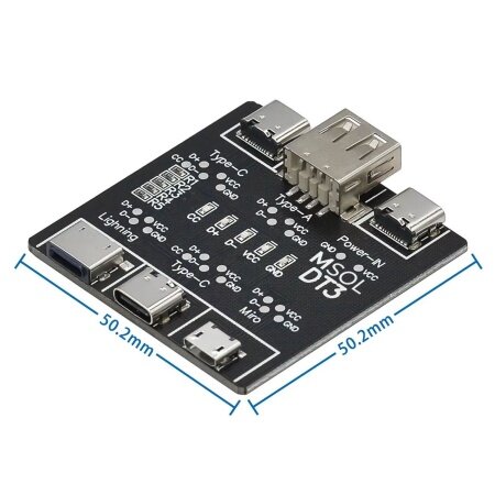 Тестер USB кабелей DT3, платка OEM, Lightning/TypeC/micro