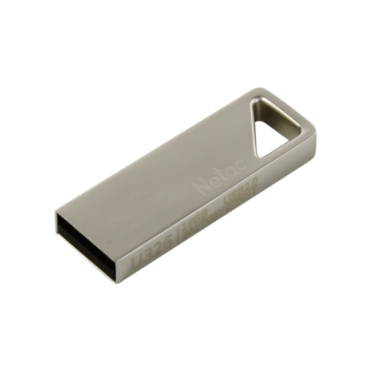 USB флеш 16GB Netac, NT03U326N-016G-20PN, USB 2.0, Серебристый