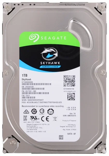 Жесткий диск Seagate SkyHawk ST1000VX005, HDD 1Tb, 5900rpm, 64MB cache, SATA 6.0 Gb/s