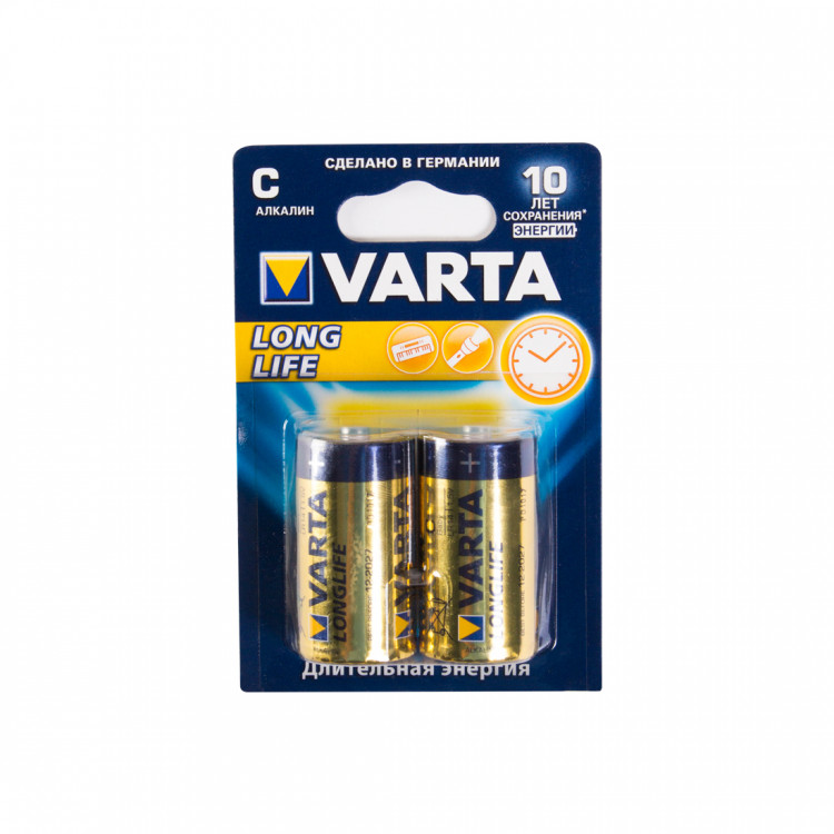 Батарейка VARTA C, LR14 Longlife, 1.5V, 2 шт., Блистер