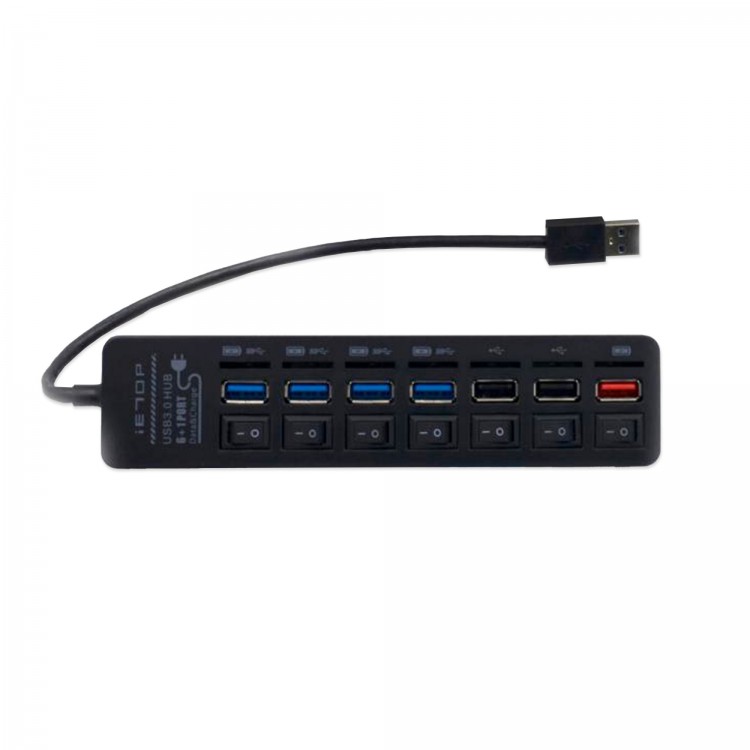 USB Hub iETOP U3-26  USB 3.0, 7 порт - 7 выкл, 1порт-FastCharge