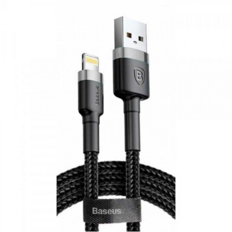 Кабель USB AM - Lighting Baseus (CALKLF-BG1), 1м, 2.4A, чёрный