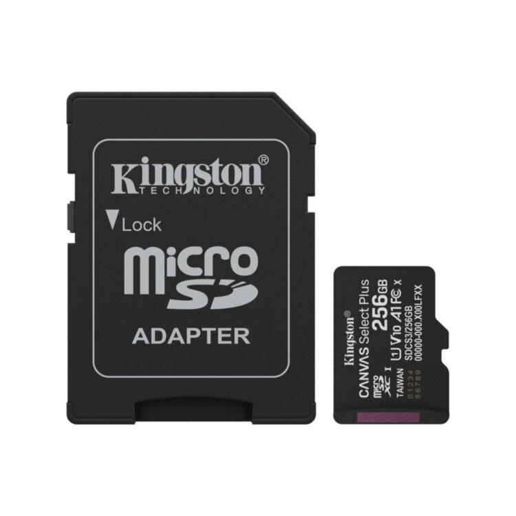 microSD HC 256Gb Kingston, Canvas Select Plus, A1, U1, V10