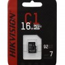 microSD HC 16GB Hikvision, class 10, U1 (SD адаптер)