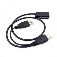 Адаптер 2хUSB 2.0 - SlimLine SATA 13 pin 40 cм