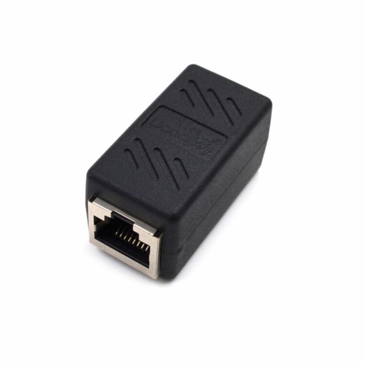Соединитель RJ45 F- RJ45 F, экранированный, металл, чёрный