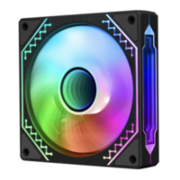 Кулер для кейса Wintek I-12-B ARGB, 12 см, 3 pin ARGB + 4 pin PWM, Black