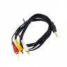 Аудиокабель 3,5 jack M - 3RCA "LAN" 1.5м,  чёрный