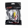 Аудиокабель 3,5 jack M - 3RCA "LAN" 1.5м,  чёрный