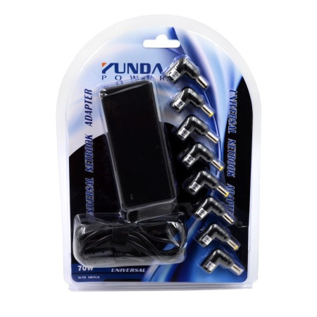 Зарядное устройство для ноутбука YUNDA 70W, 15-19.5V, 8переходников, автоматическая регулировка