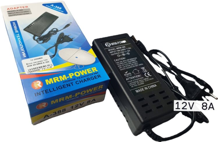 Адаптер питания 12V - 8A, DC Plug 5.5-2.5мм (MRM-Power А-388)