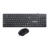 Комплект клавиатура+мышь Wintek WS-KB-510 USB, рус/англ/каз, 1.5 м, чёрная; мышь: USB, 1000 dpi, 1.5