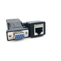 Переходник DB9 RS232 на RJ45, COM-порт на LAN Ethernet (мама-мама) 1 пара
