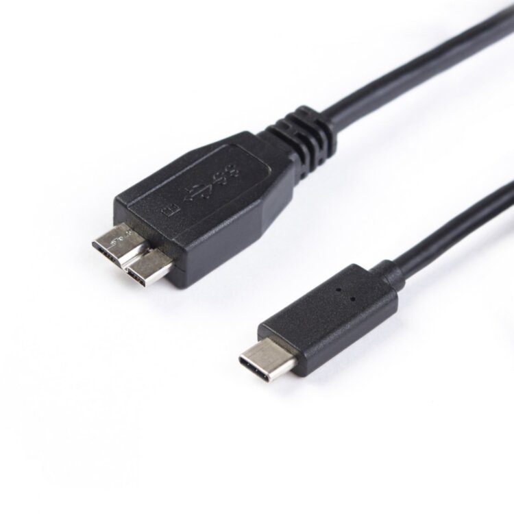 Кабель SHIP, USB308-1P, MICRO-B USB на USB-C 3.1, Пол.пакет, 1 м, Чёрный
