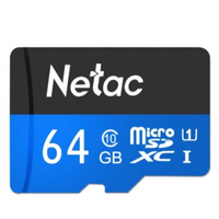 microSD HC 64Gb Netac, class 10 U1 Netac P500STN с адаптером SD