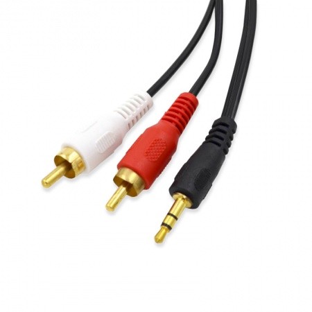 Аудиокабель 3,5 jack M - 2RCA M "LAN"  3м