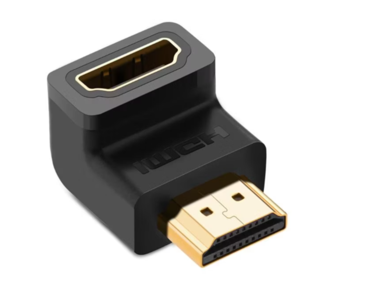Переходник HDMI (F) - HDMI (M) угловой 90° Ugreen, HD112/20109