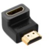 Переходник HDMI (F) - HDMI (M) угловой 90° Ugreen, HD112/20109