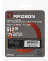 Твердотельный накопитель SSD M.2 NVMe 512 GB, AMD Radeon, R3MP30512G8, PCIe 3.0x4