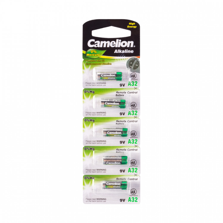 Батарейка Camelion A32-BP5, 9V, 0% Hg (0% Ртути)