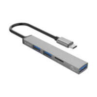 TypeC - USB-разветвитель + кард-ридер ORICO AH-12F-GY, 3 порта, серый