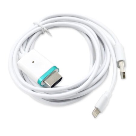 Мультимедийный конвертер HDMI (M) - Lightning + USB питание "LD8X"