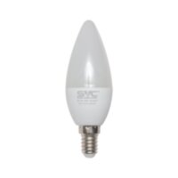 Эл. лампа светодиодная, SVC, LED C35-9W-E14-4200K, Мощность 9Вт, Тип колбы C35, E14, Нейтральный