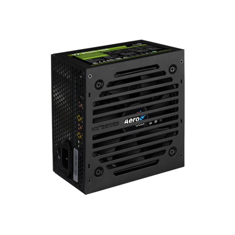 Блок питания, Aerocool, VX PLUS Stealth 500, 500W, 20+4pin, 4*Sata, 3*Molex, 1*PCI-E 6+2pin, Вен12см
