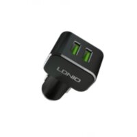 Автомобильное зарядное устройство LDNIO C306, 2*USB-A, 18W, Кабель Type-C 1м, Чёрн