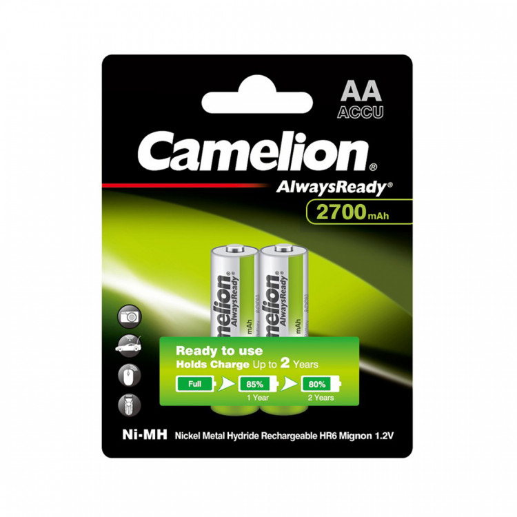 Аккумуляторная батарея Camelion AA, NiMH, 2700mAh/1.2V - 2 шт. Блистер