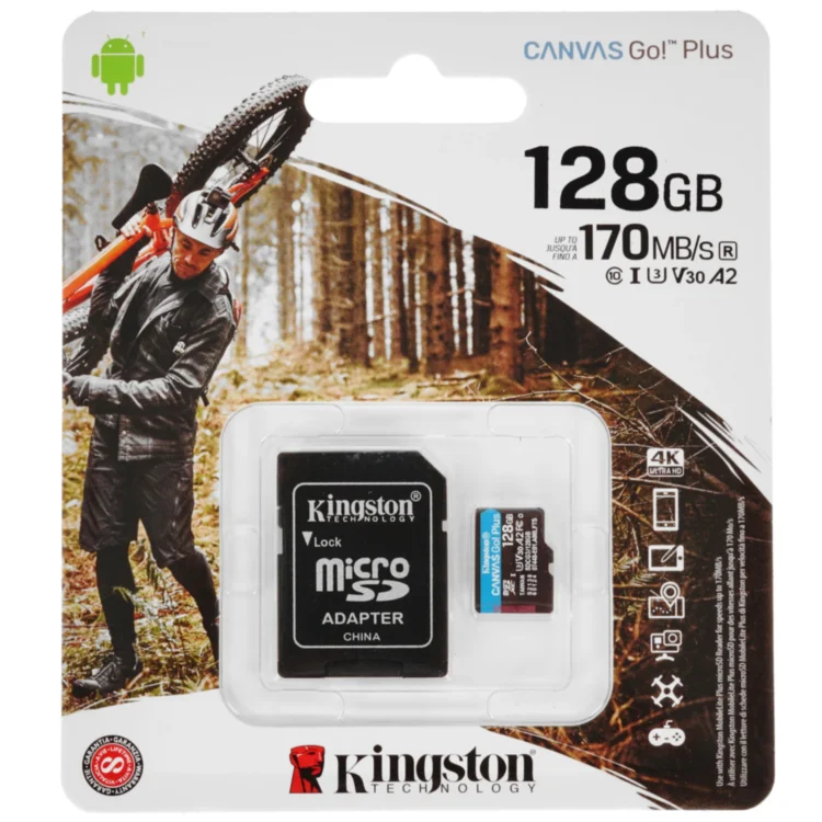 microSD HC 128Gb Kingston, Canvas Go Plus, A2, U3, V30