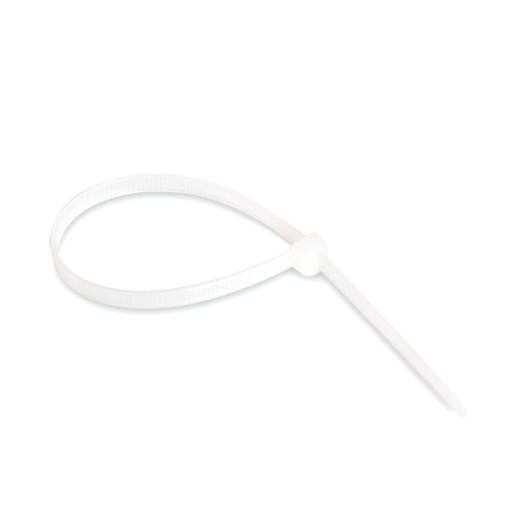 Хомут нейлоновый, Deluxe, СП 3.6*100 мм (Б), белый (100 штук в упаковке)