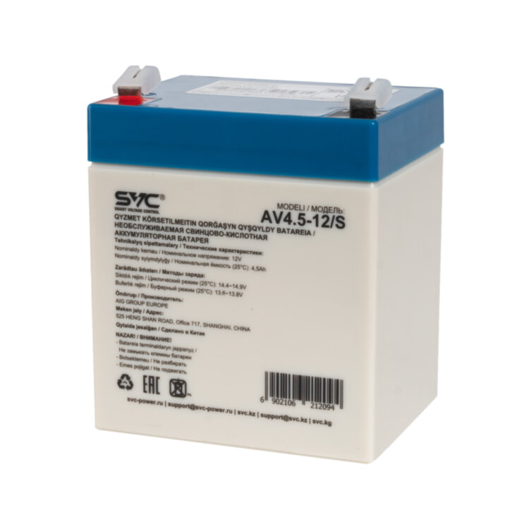 Аккумуляторная батарея для UPS 12V,  4,5 Ah, SVC, 90x70x107 мм