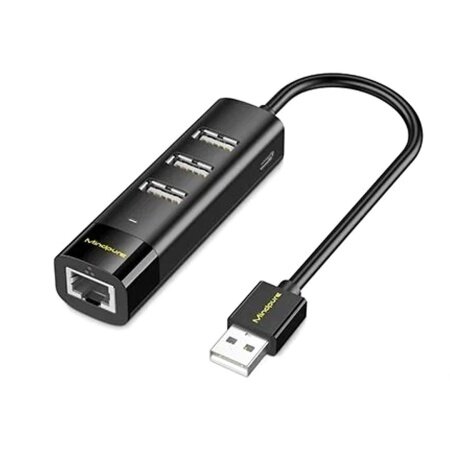 Сетевая карта USB2.0- LAN+3*USB2.0 "Mindpure" UR008, LX10395, 100Mbps
