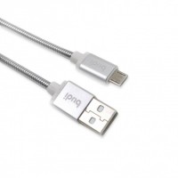Кабель MicroUSB Budi M8J172M, 1м, мет.оплетка, дата/заряд