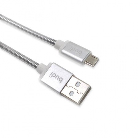 Кабель MicroUSB Budi M8J172M, 1м, мет.оплетка, дата/заряд