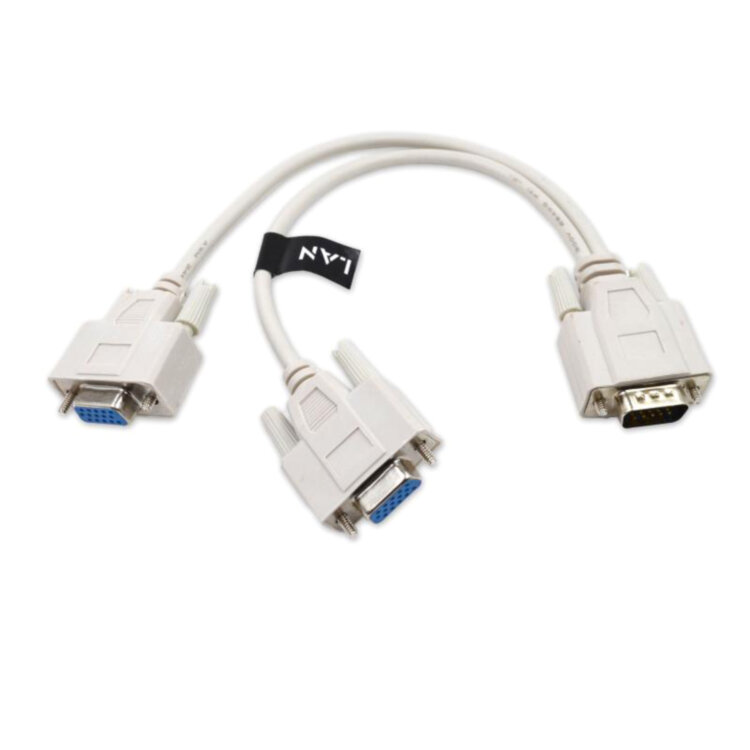 Сплитер VGA M - 2 VGA F, 20см, OD4.5, белый