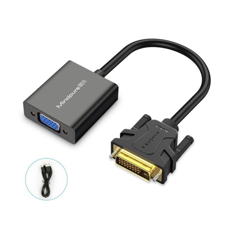 Мультимедийный конвертер DVI 24+1 (M) - VGA (F) "Mindpure"