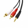 Аудиокабель 3,5 jack M - 2RCA M "LAN"  1.5м