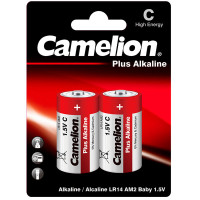 Батарейка Camelion C, LR14-BP2, Plus Alkaline, 1.5V, 8450 mAh, 2 шт., Блистер