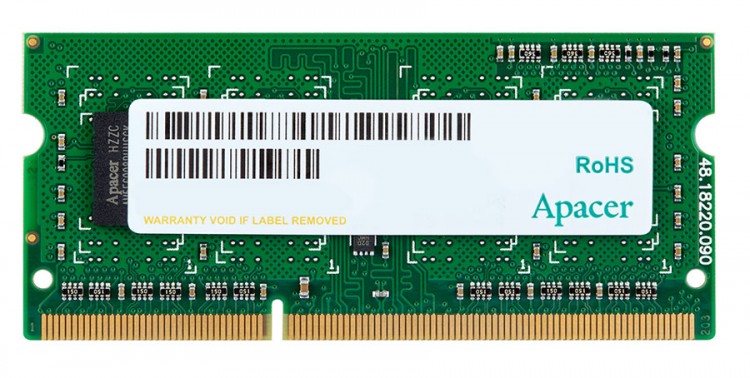Модуль памяти для ноутбука, Apacer, DS.04G2K.HAM, DDR3, 4GB, SO-DIMM <PC3-12800/1600MHz>
