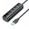 USB 3.0 Hub "Mindpure" US022, LX10614, 1м, 4-порта, чёрный