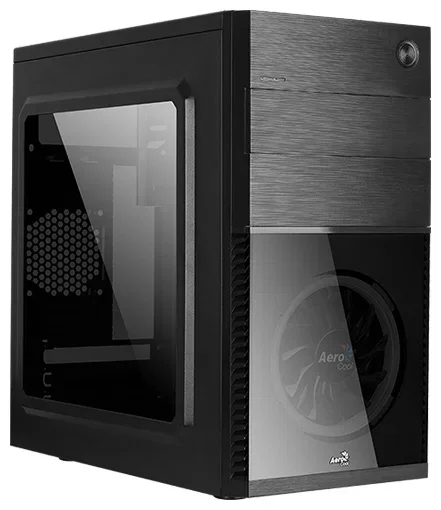 Компьютерный корпус Aerocool, CS-105 Blue ACCS-PC09011.B1, ATX/Micro ATX, USB 3.0/2*2.0, Чёрный