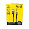 Кабель microUSB Budi M8J 197M-GRY, 2м, дата/зар 2.4A, оплетка, серый