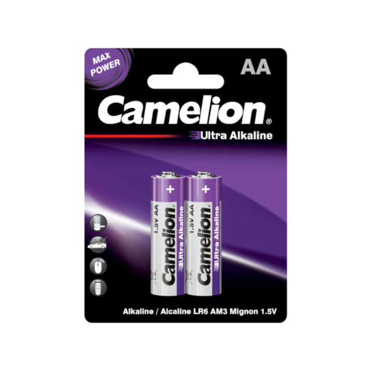 Батарейка Camelion AA (LR6-BP2UT), Ultra Alkaline, 2700mAh - 2 шт. Блистер