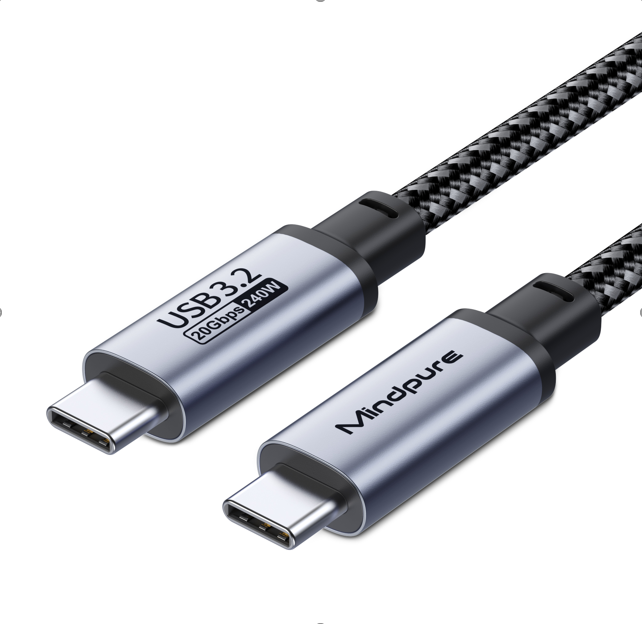 Кабель Mindpure TypeC M - TypeC M USB3.2 Gen2, US031, LX106(XX), 1 м, серый